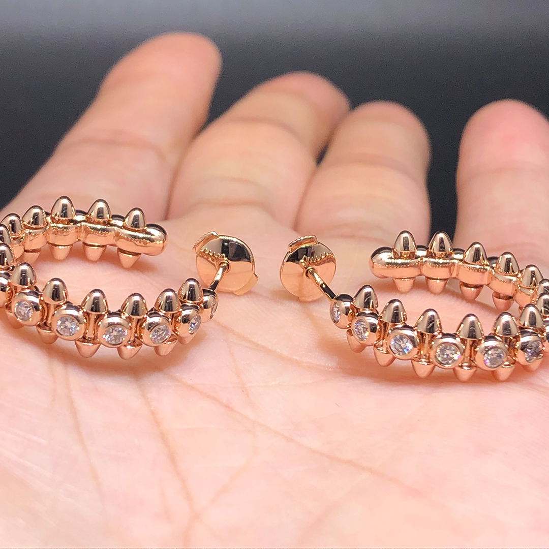 18K Pink Gold Clash de Cartier øreringe sæt med 14 Brilliant-cut diamanter N8515173 | 18K